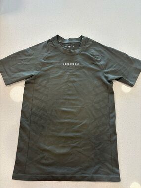 (2 pack) M YoungLA Olive Green and Black Short Sleeve Compression